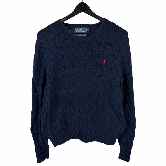 Mens 2000s Polo Ralph Lauren Small Pony Cable Knit Pullover Sweater Size S